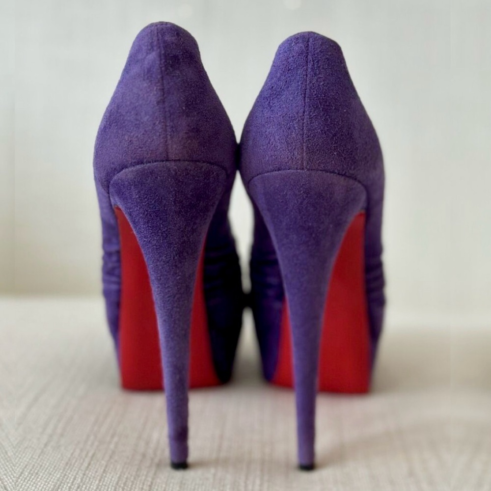 Christian Louboutin Peep Toe Suede Heels